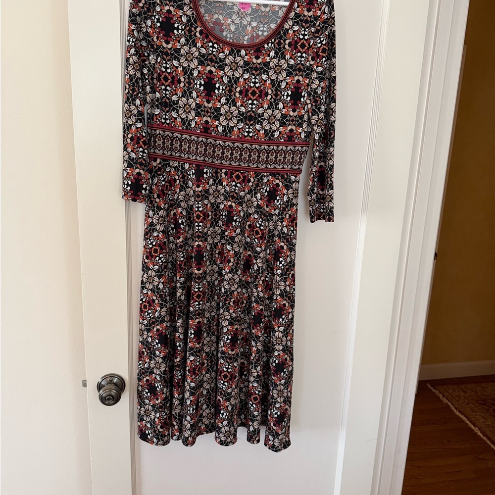 Floral Patterned Dress - Multicolor